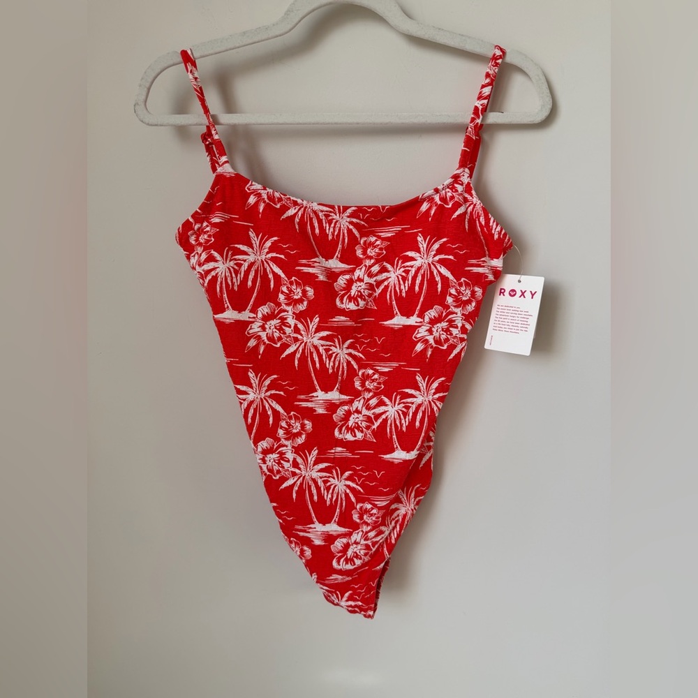 Roxy Red palm tree print One Piece Swimsuit